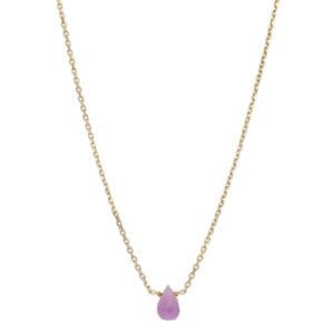 Minimalistyczny damski naszyjnik z fioletowym kamieniem ametystem MINI