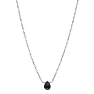 Srebrny naszyjnik z czarnym onyksem minimalistyczny