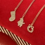 Naszyjnik srebrny pozłacany świąteczny celebrytka ze skarpetą mikołajem wieńcem