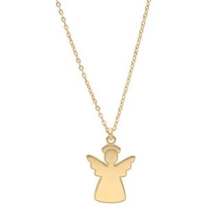 Świąteczny damski naszyjnik srebrny pozłacany aniołek