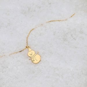 Świąteczny naszyjnik srebrny pozłacany z bałwankiem celebrytka FROSTY