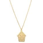 Świąteczny naszyjnik celebrytka srebrny pozłacany z piernikowym domkiem GINGERBREAD HOUSE