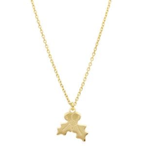 Naszyjnik srebrny pozłacany celebrytka z ostrokrzewem HOLLY