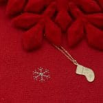 Świąteczny naszyjnik srebrny pozłacany ze skarpetą celebrytka CHRISTMAS STOCKING