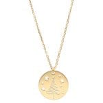 Naszyjnik pozłacany świąteczny choinka z gwiazdkami na łańcuszku