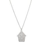 Damski naszyjnik świąteczny srebrna celebrytka piernikowy domek