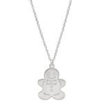 Damski naszyjnik świąteczny srebrna celebrytka piernikowy ludzik