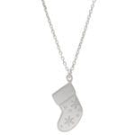 Damski naszyjnik świąteczny srebrna celebrytka skarpeta na prezenty