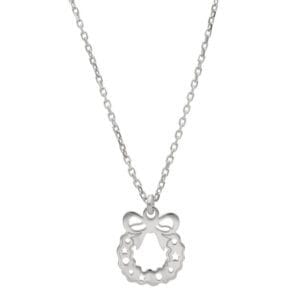 Damski naszyjnik świąteczny srebrna celebrytka wieniec świąteczny