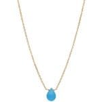 naszyjnik pozłacany ankier z niebieskim kamieniem chalcedonem