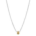 Minimalistyczny damski naszyjnik srebrny ankier z żółtym kamieniem cytrynem MINI