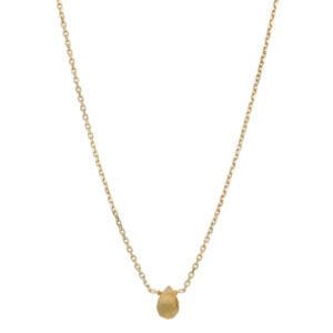 Minimalistyczny damski naszyjnik pozłacany ankier z żółtym kamieniem cytrynem MINI