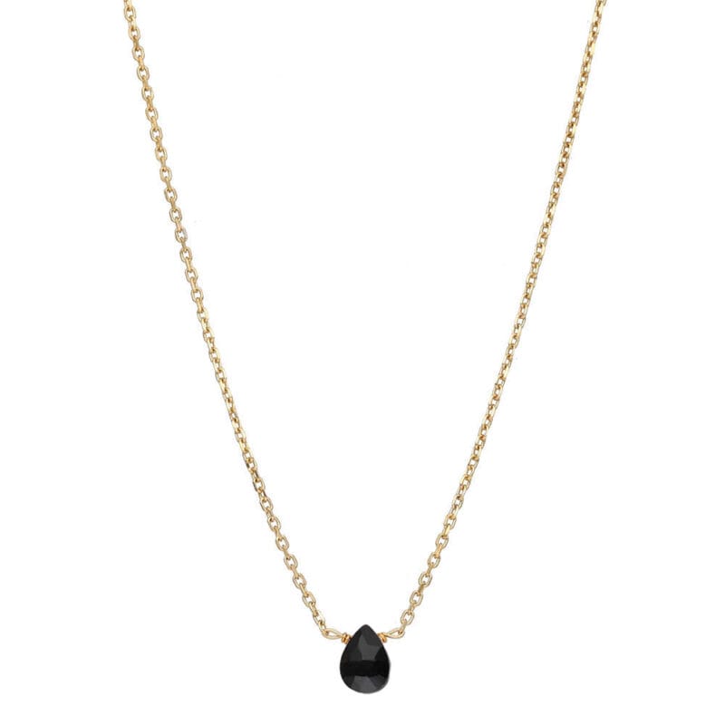 Naszyjnik onyks czarny pozłacany ankier