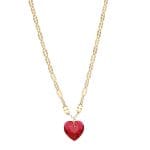 Damski naszyjnik srebrny poząłcany z czerwonym sercem swarovski