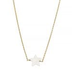 Damski naszyjnik srebrny pozłacany z gwiazdką z masy perłowej