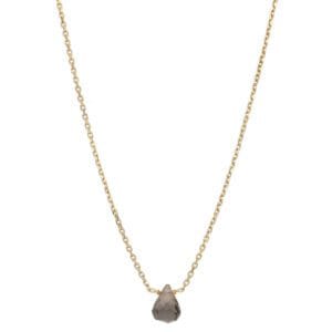 Delikatny naszyjnik pozłacany ankier z brązowym kamieniem kwarcem dymnym MINI