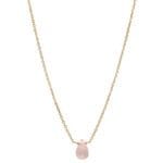 Delikatny naszyjnik ankier z różowym kamieniem kwarcem MINI