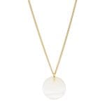 Damski naszyjnik srebrny pozłacany z masą perłową