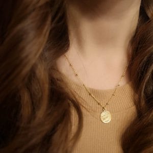 Naszyjnik srebrny pozłacany moneta COIN GOLD