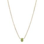 Minimalistyczny damski naszyjnik z zielonym kamieniem oliwinem MINI