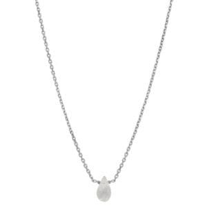 Minimalistyczny srebrny naszyjnik z topazem ankier MINI