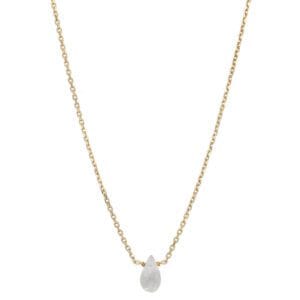 Minimalistyczny pozłacany naszyjnik z topazem ankier MINI