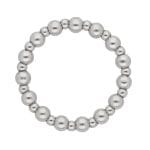 Damski pierścionek elastyczny z kuleczek srebrnych 2mm i 3mm