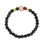 pierścionek elastyczny srebrny pozłacany ze spinelem, hematytem