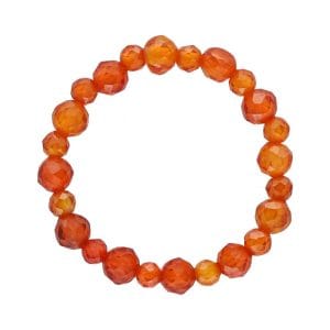 Damski pierścionek elastyczny z pomarańczowymi cyrkoniami