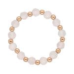 pierścionek elastyczny srebrny pozłacany z kwarcem różowym