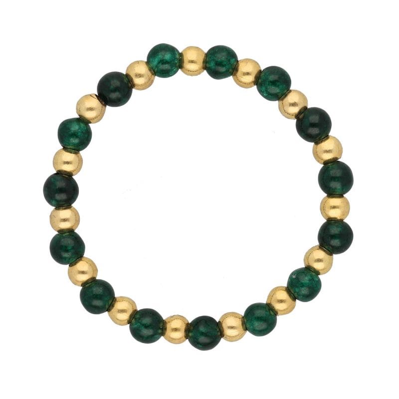 pierścionek elastyczny gold filled ze szmaragdem GREEN DOTS pierścionek elastyczny gold filled ze szmaragdem