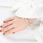 Srebrna bransoletka z naturalnym akwamarynem minimalistyczna