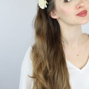 Minimalistyczne kolczyki z cytrynem naturalnym srebrne MINI w uszach