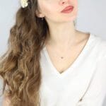 Naszyjnik z fioletowym kamieniem ametystem MINI na szyi