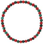 Męska elastyczna bransoletka z kamieniami naturalnego malachitu i czerwonym koralem
