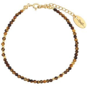 Bransoletka tygrysie oko pozłacana damska